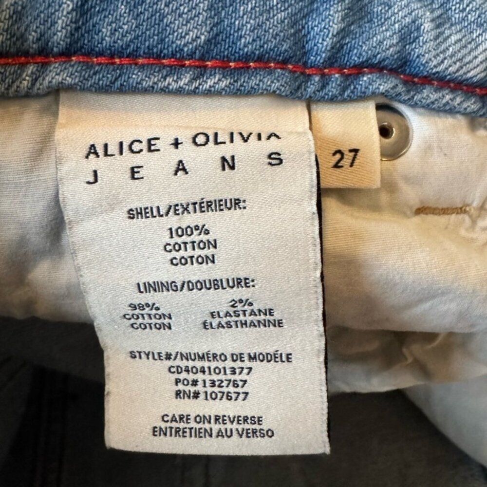 Alice and Olivia Maggie Mr Vintage Cuffed‎ Shorts 27 4 Light Wash S Denim Jean - Picture 6 of 10